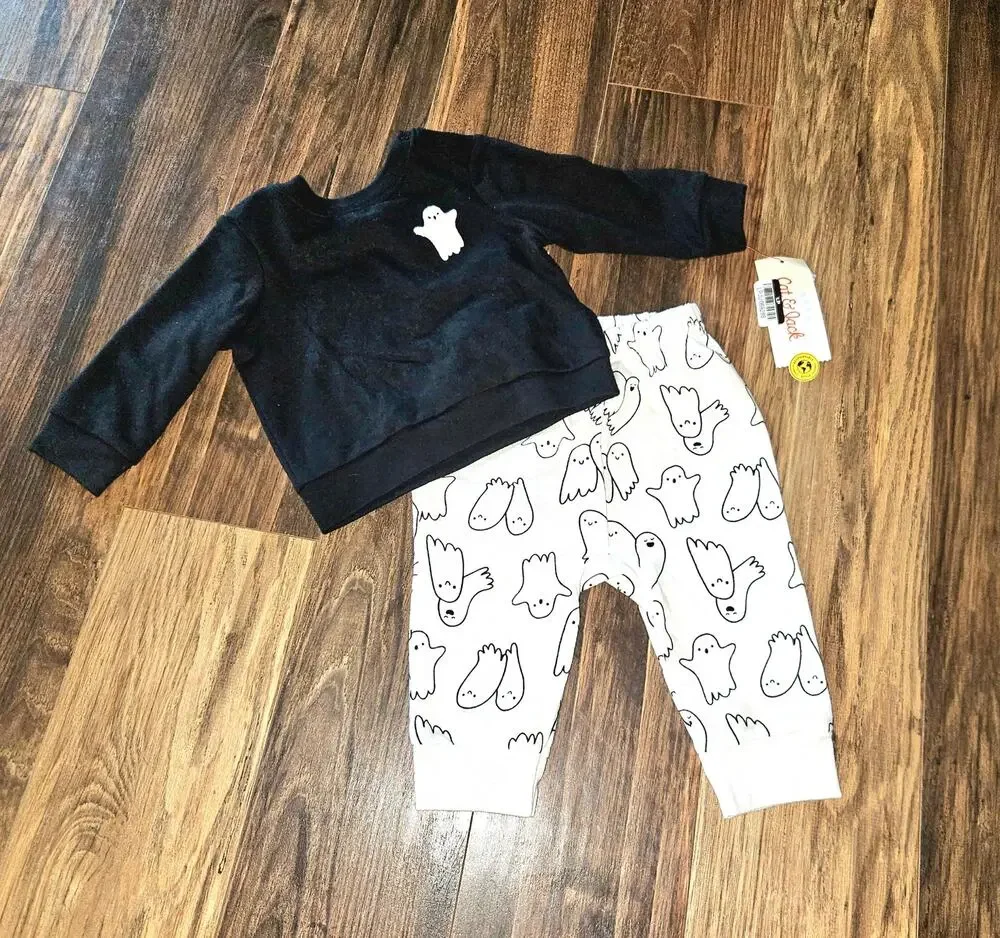 Baby Cat & Jack Halloween Ghosts Outfit Size 3-6 Months NWT